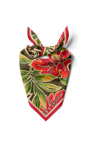 Tropikal Yaprak Desen Bandana/fular Çok Renkli
