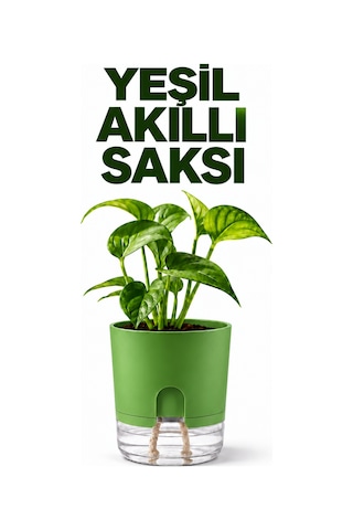 Akıllı Saksı Kendinden Sulamalı Fitilli Modern Dekoratif Saksı 2 Litre 74337910