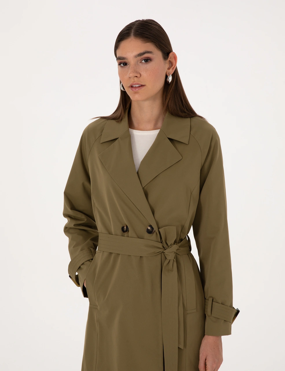 Pierre Cardin Kadın Haki Trençkot 50314043-vr027 Haki