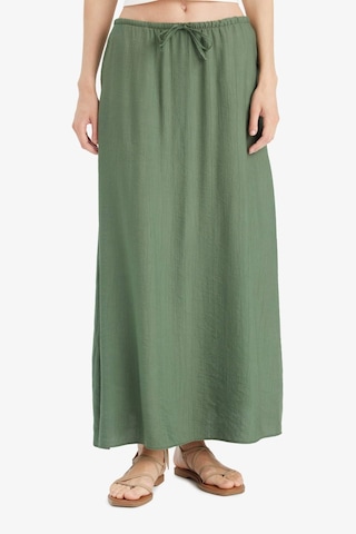 Defacto A Kesim Normal Bel Krinkıl Kumaş Midi Etek F6501ax25smkh482 Haki