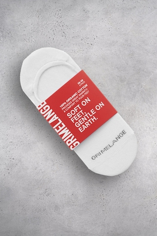 Grimelange MOLIMO Erkek Organik Pamuklu 3 Lü Paket Beyaz Çorap