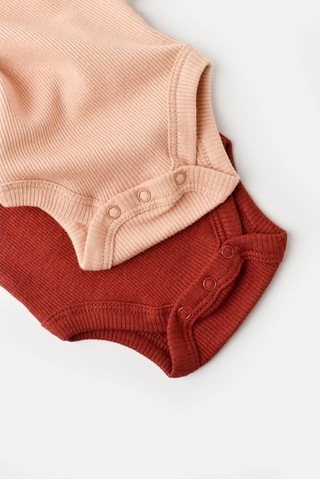 Rebebe Babycosy Modal 2 Li Kısa Kollu Bebek Badi - Bebek Body - Csym1121 (544644517) Somon