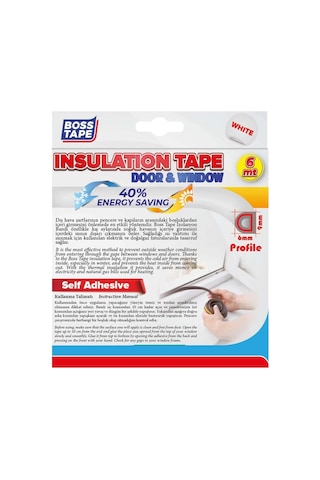 Boss Tape Boss Kapı Pencere İzolasyon Fitili Bandı Beyaz 2x3mt