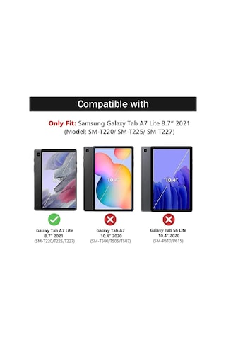 Samsung Galaxy Uyumlu Tab A7 Lite 8.7 Inç Sm-t220 Tablet Kılıfı Flip Smart Standlı Akıllı Kılıf Uyku Modlu Kılıf