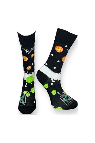 4'lü Unısex İçki Temalı Esnek Nem Alabilen Pamuklu Spor Soket Çoraplar Çok Renkli