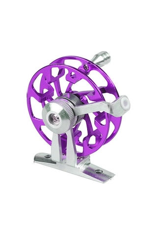 Buz Balıkçılığı Sal Olta Makinesi, Taban İle Tüm Metal İçi Boş Olta Makine, 65mm Mor