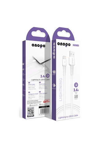 Lightning To Usb Kablo 3.4a Uyumlu Hızlı Şarj Ve Data Kablosu 1m