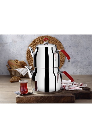 Viola Kanuni Çaydanlık Silikon Telkulp Paslanmaz Çelik Çaydanlık