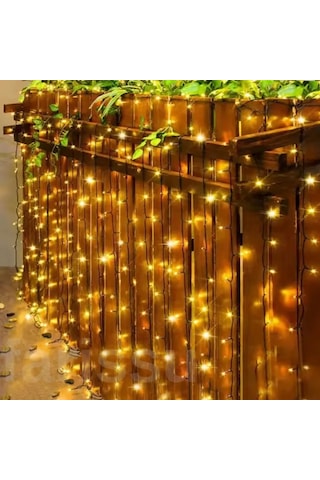 5 Metre 120 Ledli 8 Modlu Fişli Peri Led Işıklandırma - Gün Işığı Sarı Dekoratif Şerit Led Gün Işığı