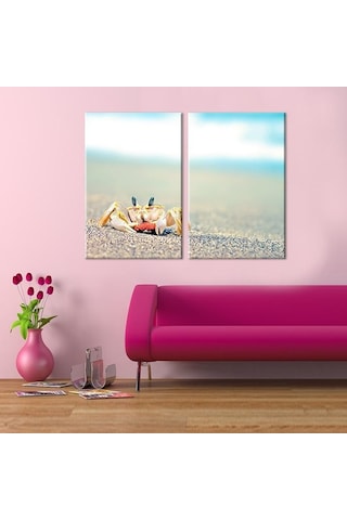 Kumsalda Yengeç Kanvas Tablo 100x90cm
