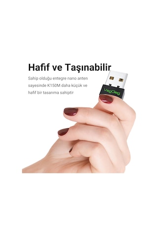 Veggieg 150 Mbps 2.4ghz Kablosuz Wifi Alıcı Verici Nano Usb Adaptör