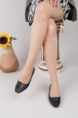 Nesilshoes Nesil Shoes Desca 044 Siyah Topuklu Kadın Ayakkabı