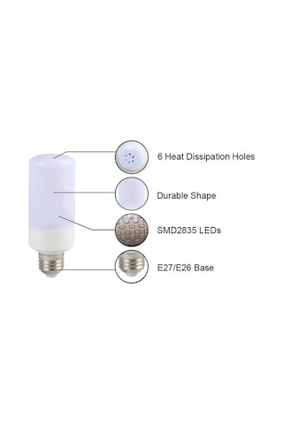 Besthome1 Led Alev Işık Ampülü - 3 Modlu Tatlı Alev, Sürekli Aydınlatma, Solunum - 99 Ledli Dekoratif Işık Kaynağı - E26/e27 Uy