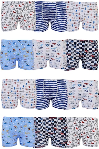 Hepsine Rakip Tutku 12'li Paket Erkek Çocuk Renkli Empirme Elastan Boxer Tec0254 Çok Renkli