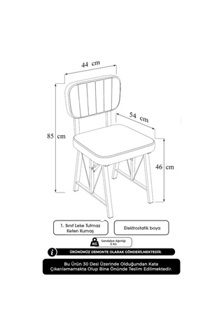 Elfin Mutfak Sandalyesi Yemek Odası Bahçe Balkon Otel Restoran Kafe Sandalyesi - 1 Adet - Siyah Siyah