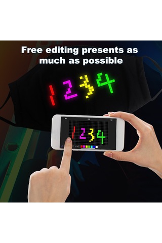 Wezone Bluetooth Bağlantılı Rgb Led Maske - Çok Dilli Yazı & Animasyon Desteği 113 Karakter