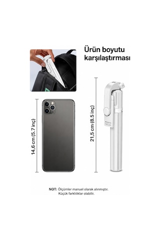 Concord 3'ü 1 Arada Bluetooth Selfie Çubuğu Tripod Kumandalı Telefon Tutucu Monopod 360 Döner