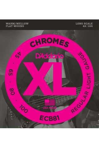 D Addario Ecb81 Bass Gitar Tel Seti Chromes Regular Light