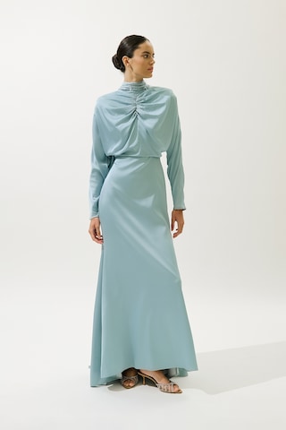 L'amour Taşlı Abiye Elbise Mavi Mavi