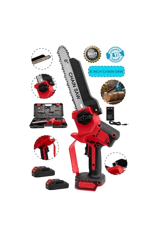 Pro Seri 256dxf Çift Akü Otomatik Yağlamalı El Testeresi Ağaç Odun Dal Kesme Budama Testeresi.