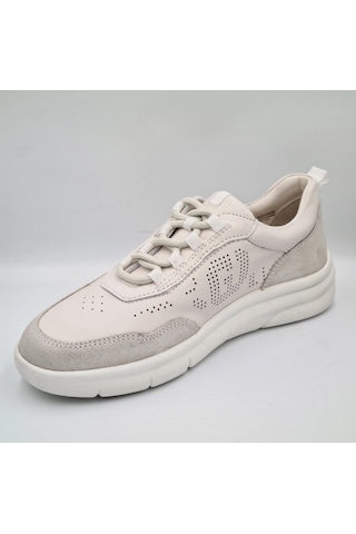 Greyder 34590 Kirli Beyaz Hakiki Deri Kadın Günlük Casual Sneaker Kirli Beyaz