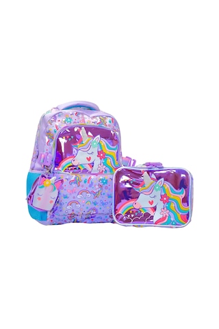 Dream Vest Unicorn 3'lü Çanta Seti Mor K Çok Renkli