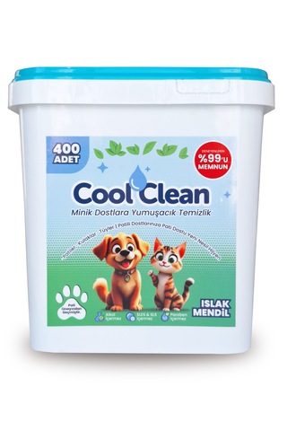 Coolclean - Evcil Hayvan Temizlik Islak Mendili - 400'lü Kova