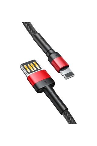 Baseus Cafule Calkfl-h91 2 Metre Apple Uyumlu iPhone Lightning Usb Kablo - 1.5a Hızlı Şarj, Kırmızı-siyah