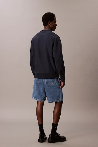 Calvin Klein Erkek Regular Fit Bisiklet Yaka Nakış Logolu Sweatshirt - Lacivert Dark Sapphire