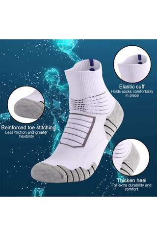 Qingmipy M34-39 Numara Lacivert Basketbol Çorabı - Konforlu, Nemi Emici, Soluklu Ve Kaymaz Altı Koyu Mavi