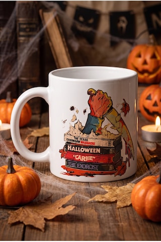 Özel Tasarım Kupa Bardak Halloween Knife Konsept Baskılı Porselen Hediye Kupa Bardak