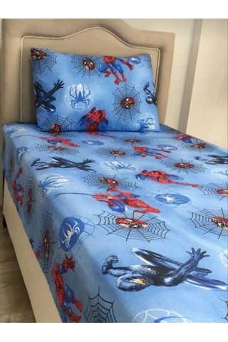 Tek Kişilik Lastikli Fitted Çarşaf Takımı Örümcek Adam