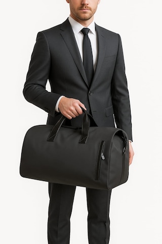 Takım Elbise Çantası Deri Ayakkabı Bölmeli Çok Yönlü Omuz Askılı Siyah