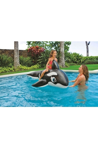 Balina Binici - Çocuk Şişme Balina - Deniz Binici Balina - Havuz Binici Balina Whale 193x119 Cm.