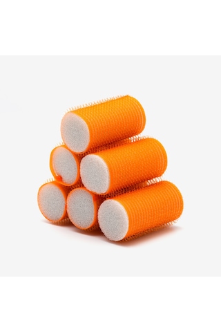 Croc 1224 Turuncu 6lı Mini Paket Bigudi Cırtlı Saç Bigudisi Çap 3cm Turuncu