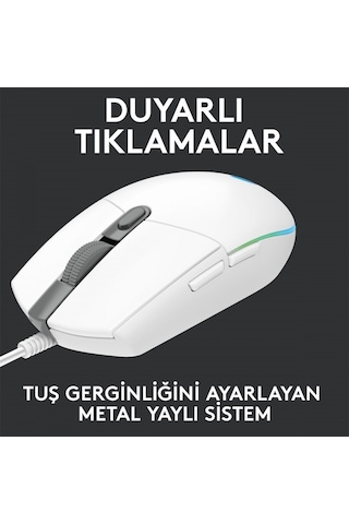 LOGITECH G G102 LIGHTSYNC OYUNCU MOUSE BEYAZ 910-005824