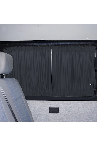 Pandami Volkswagen T4 - Transporter / Caravelle Uzun Şase 1990-2003 Uyumlu Füme Raylı Oto Perde Takımı