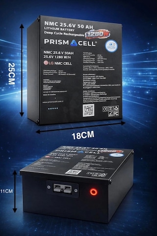 Lityum Tekerlekli Sandalye Aküsü Engelli Araba Aküsü 25.6 Volt 50 Ah Lityum Hızlı Şarj