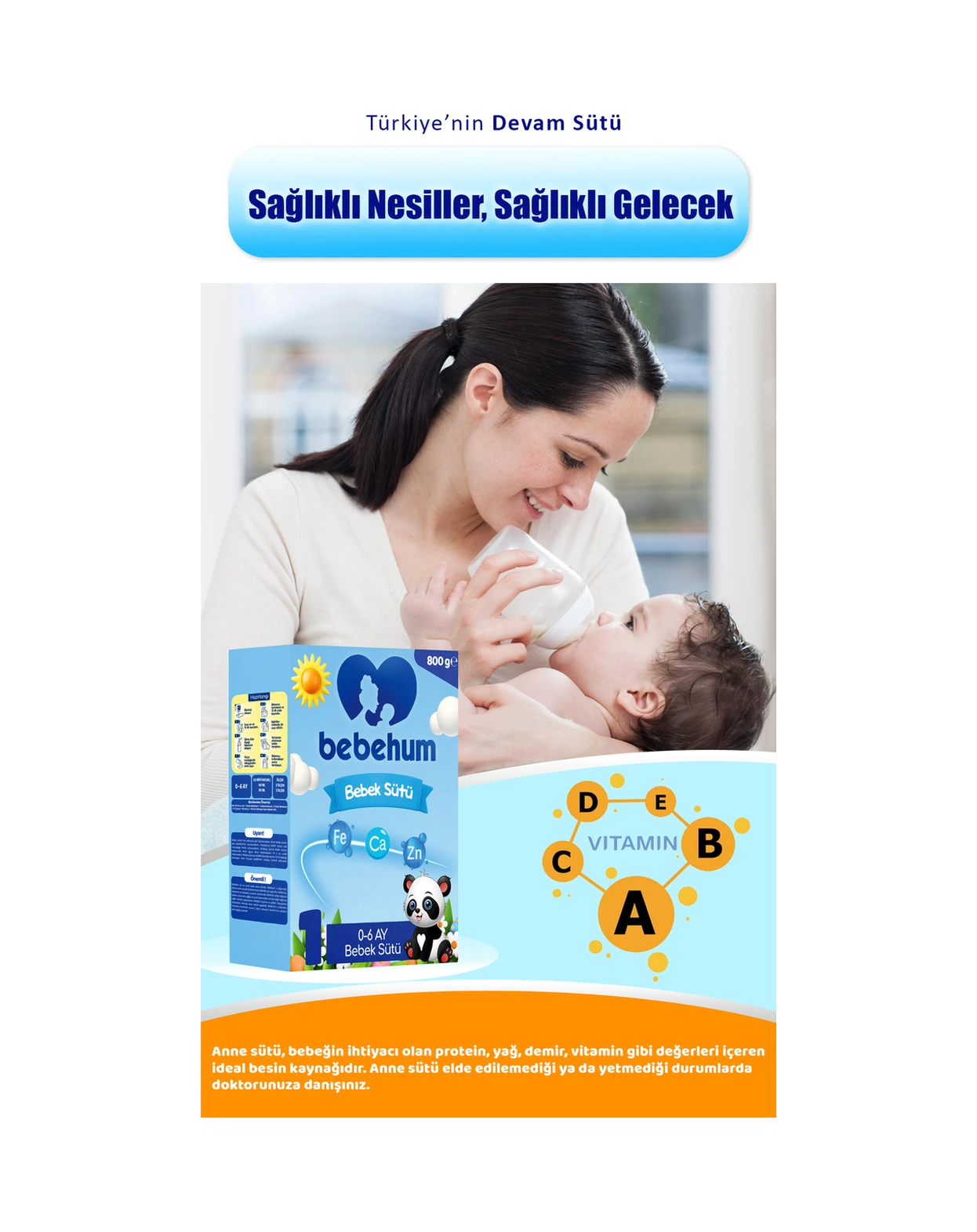 Bebehum 1 Bebek Sütü 800 Gr 0-6 Ay 8 Adet