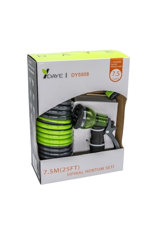 Daye 5908 Bahçe Sulama İçin Spiral Hortum Seti 7.5 Metre