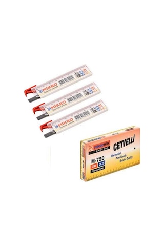 Min 0.5 MM Cetvelli Kalem Ucu 75 MM Mikro Uç 3 Adet