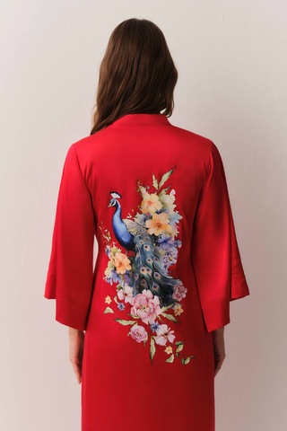 Suwen Ethereal Uzun Sabahlık St4446615l082 Kırmızı