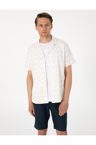 Pierre Cardin Erkek Bej Gömlek Kısa Kollu 50304509-vr011 Bej