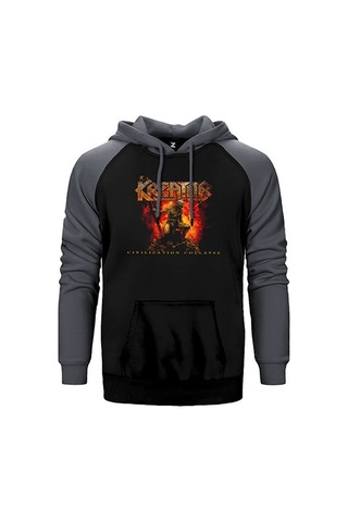 Kreator Civilization Collapse Gri Renk Reglan Kol Sweatshirt / Hoodie