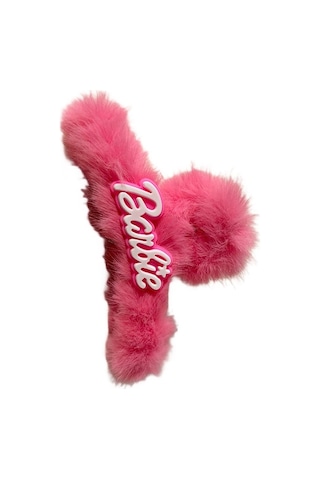Schulzz Barbie Peluş Tüylü Kıskaçlı Toka Pembe