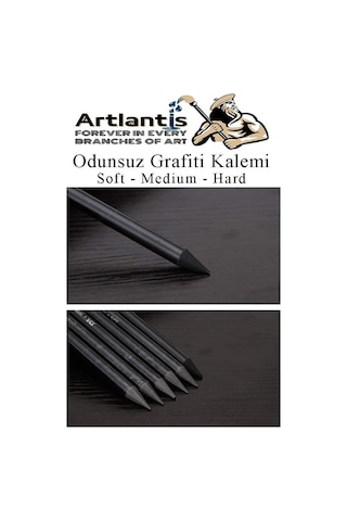 Odunsuz Grafiti Kalemi 3 Lü 1 Paket Odunsuz Kömür Kalemi Füzen Kalemi Çizim Kalemi Eskiz Ve Karakalem Kalemi