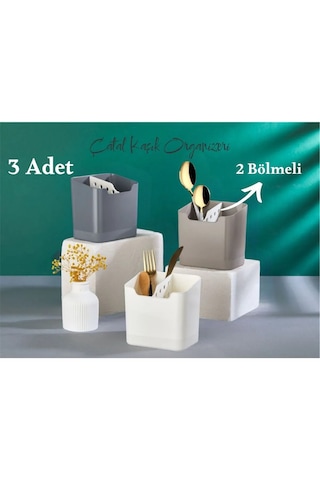 Samba 3 Adet Kaşık Çatal Organizeri - Kaşıklık Dolap İçi Organize
