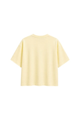 Mixray 2101 Kadın Bisiklet Yaka Soft Oversize Basic Modal T-shirt Sarı