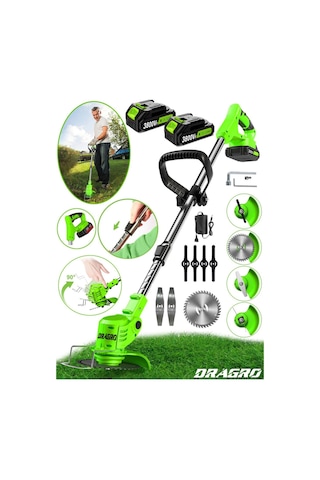 Dragro Alman DRGM3800 Eco Pro 2 Akülü Y 3800 Vf 20 Ah Teleskopik Uzatmalı Çim Biçme Tırpanı