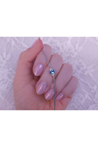 Sirius Pırlanta Ve Oval Mavi Topaz Taşlı Bileklik 0817b0008